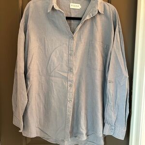 Risen‎ Men's Casual Light Blue Button Down Shirt Size S